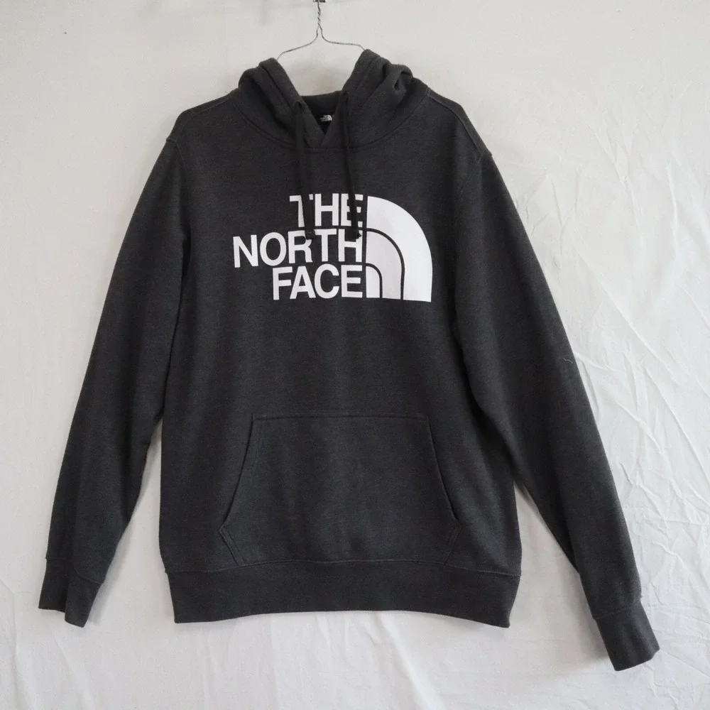 The North Face Hoodie Mens‎ Medium Activewear Pullover Fleece Gray Long Sleeve